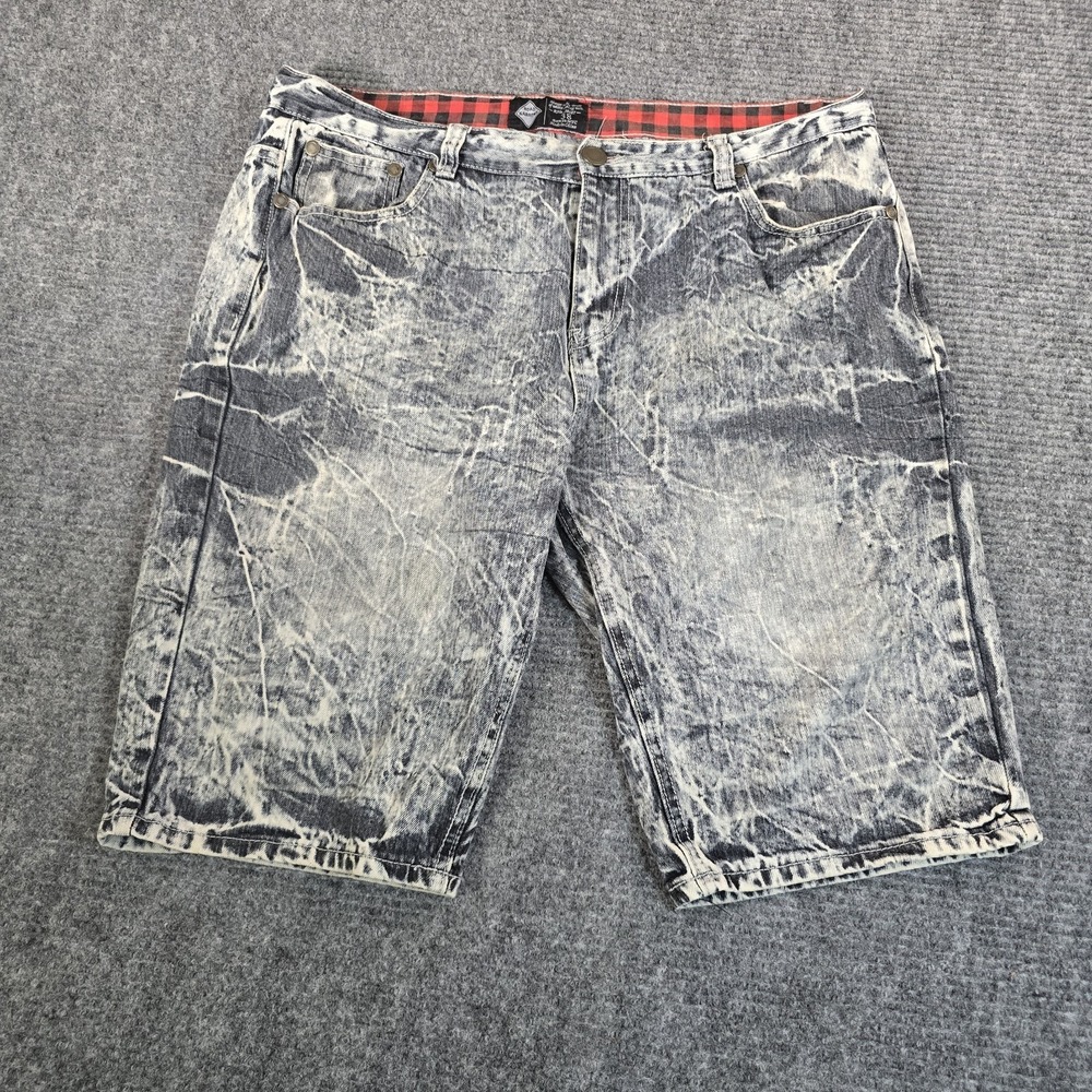 Road Narrows Acid Wash Denim Shorts Men's Size 38 Blue Distressed Jean Jorts